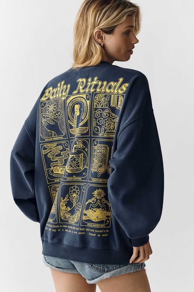 Damson Madder Daily Rituals Organic Cotton Graphic Sweatshirt