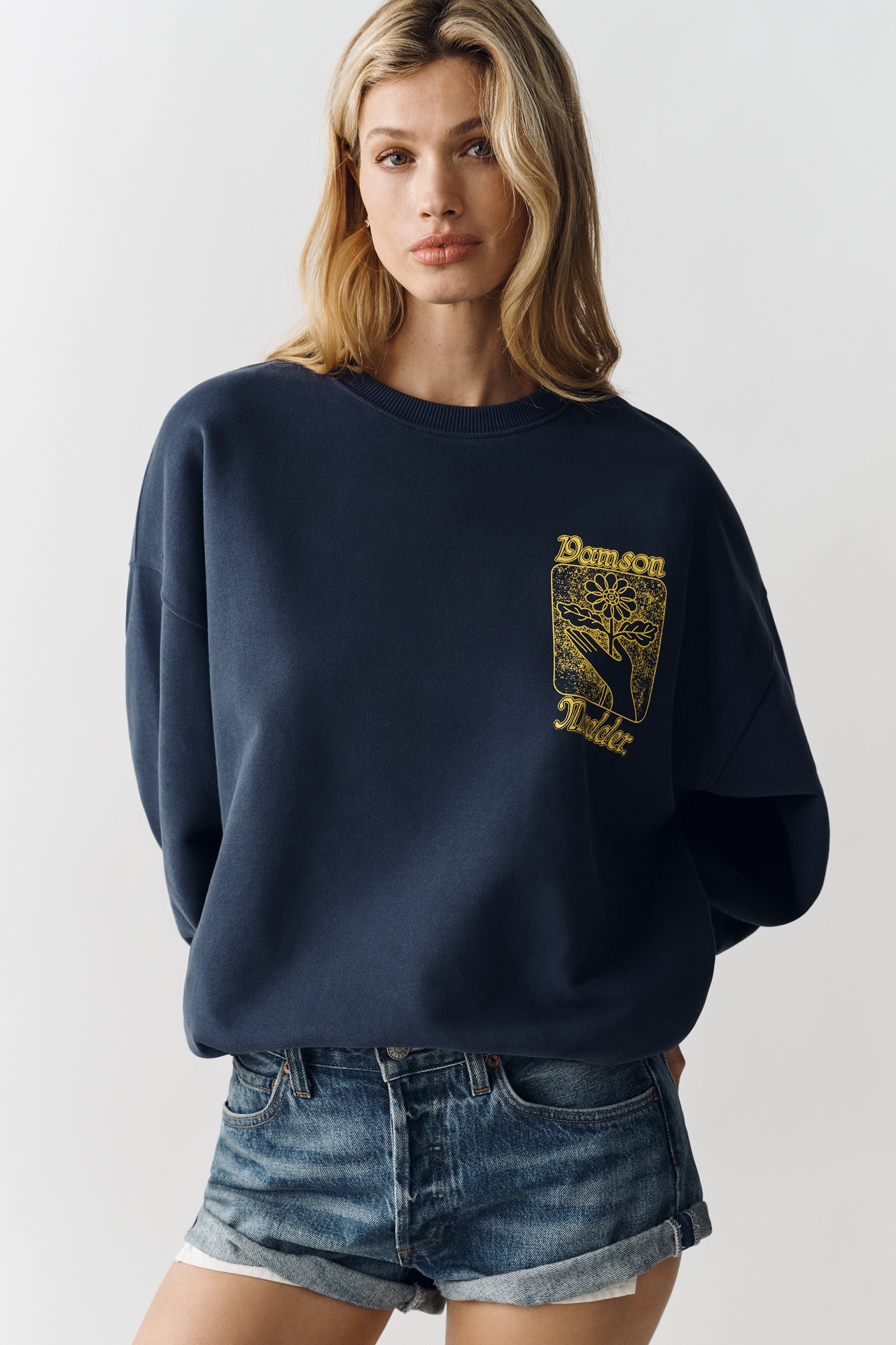 Damson Madder Daily Rituals Organic Cotton Graphic Sweatshirt