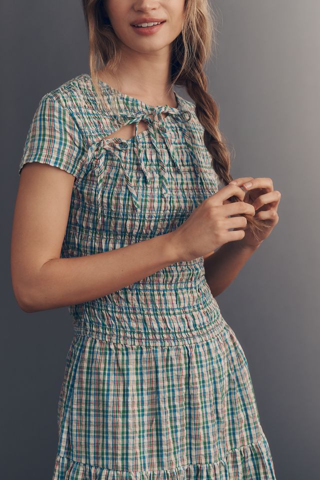 Damson Madder 100% Cotton Ebba Smocked Midi Dress | Anthropologie