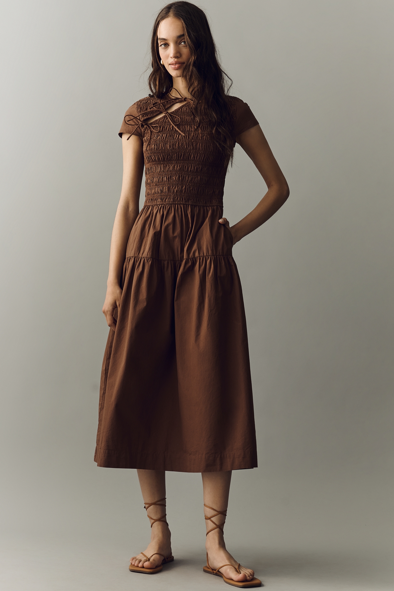Damson Madder Ebba Organic Cotton Midi Dress