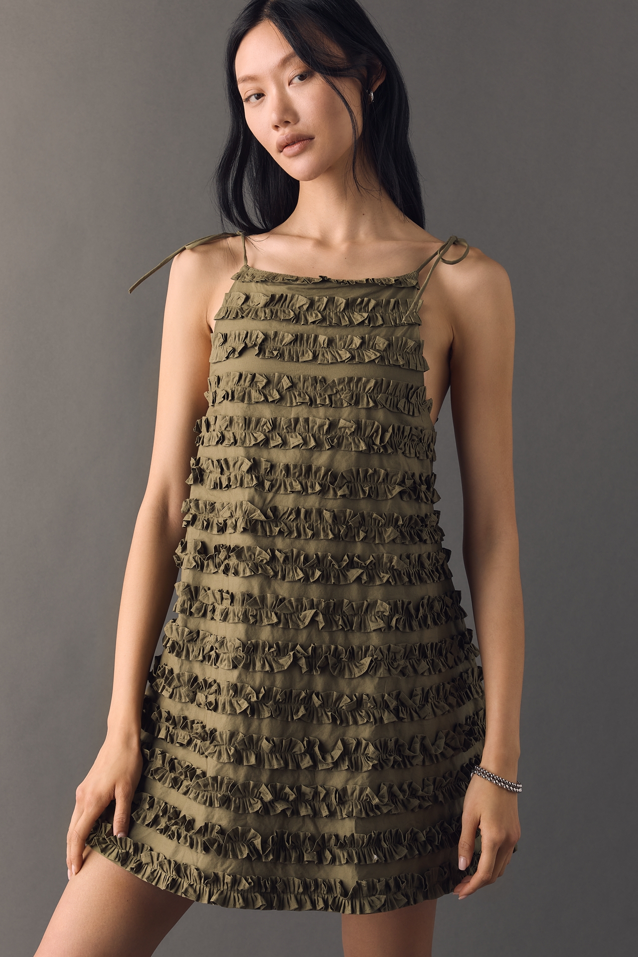 Damson Madder Leili Ruffle Mini Dress