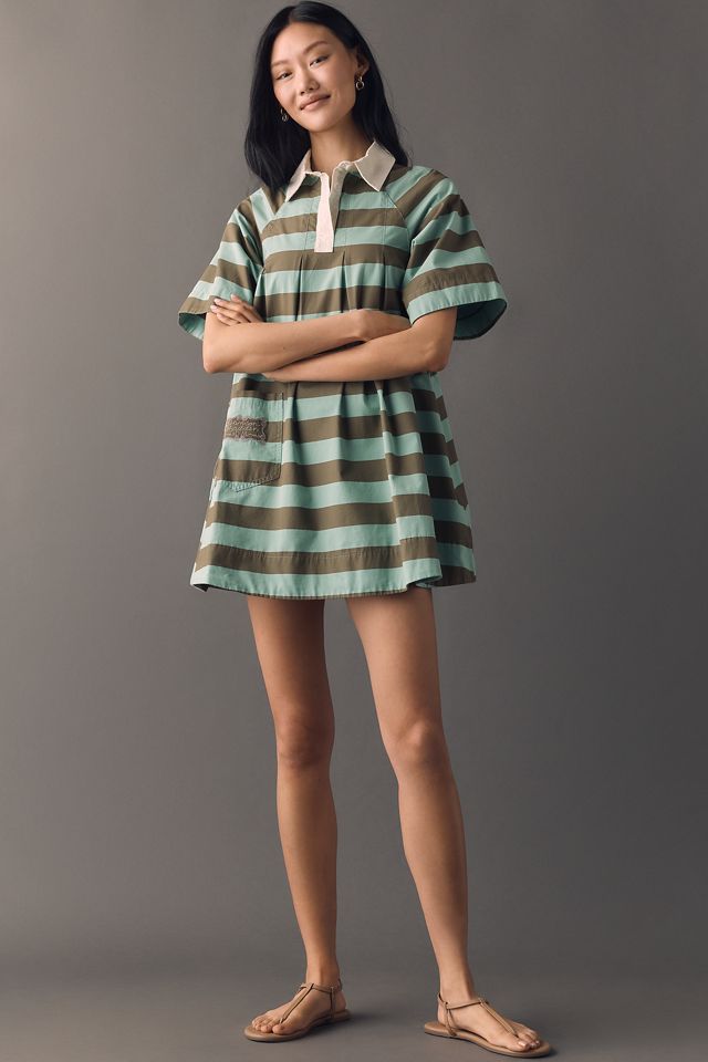 Damson Madder Maggie Cotton Stripe Mini Dress | Anthropologie