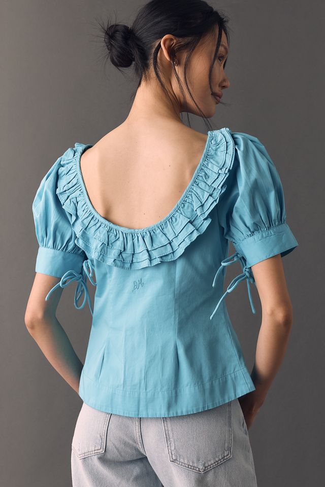 Damson Madder Anke Organic Cotton Puff-Sleeve Blouse | Anthropologie