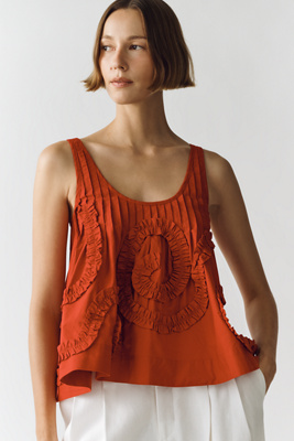 Damson Madder Stella Cotton Ruffle Tank | Anthropologie