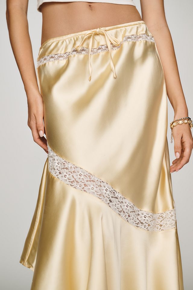 Damson Madder Delphia Satin Midi Skirt | Anthropologie