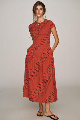 Damson Madder X Anthropologie Ebba Maxi Dress In Red