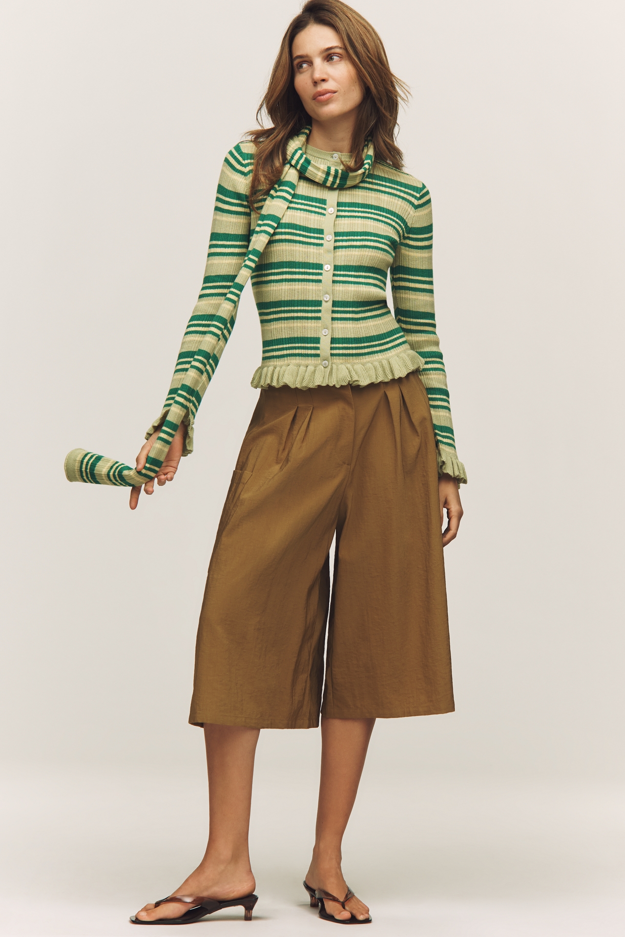 Damson Madder Anelis Cotton Wool Scarf Cardigan