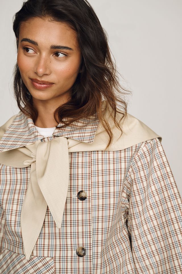 Damson Madder Jerry Cotton Reversible Crop Trench Coat #1