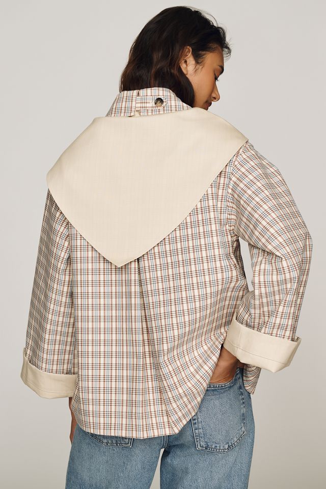 Damson Madder Jerry Cotton Reversible Crop Trench Coat #2