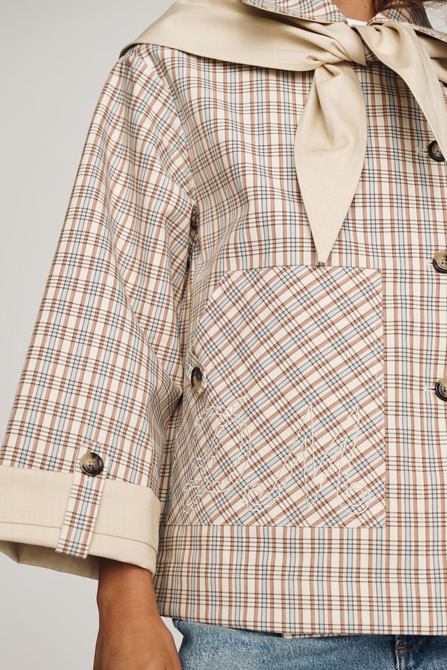 Damson Madder Jerry Cotton Reversible Crop Trench Coat #4