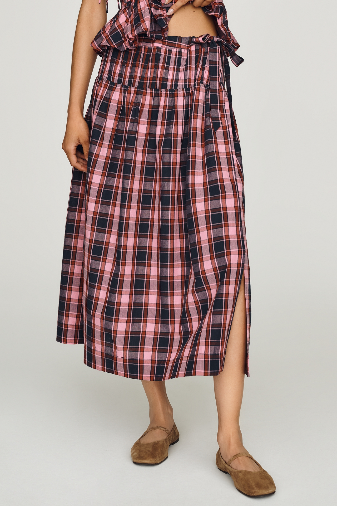 Damson Madder Josie 100% Cotton Midi Skirt