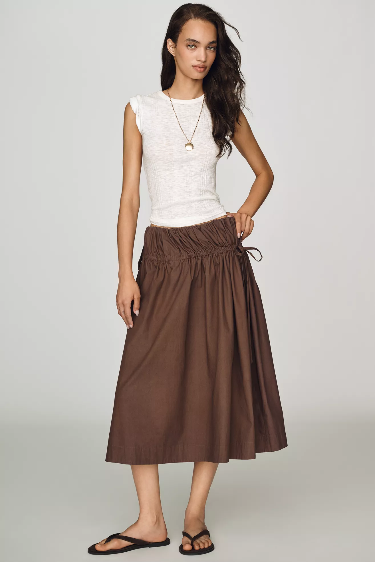 Damson Madder Caspia 100% Cotton Midi Skirt