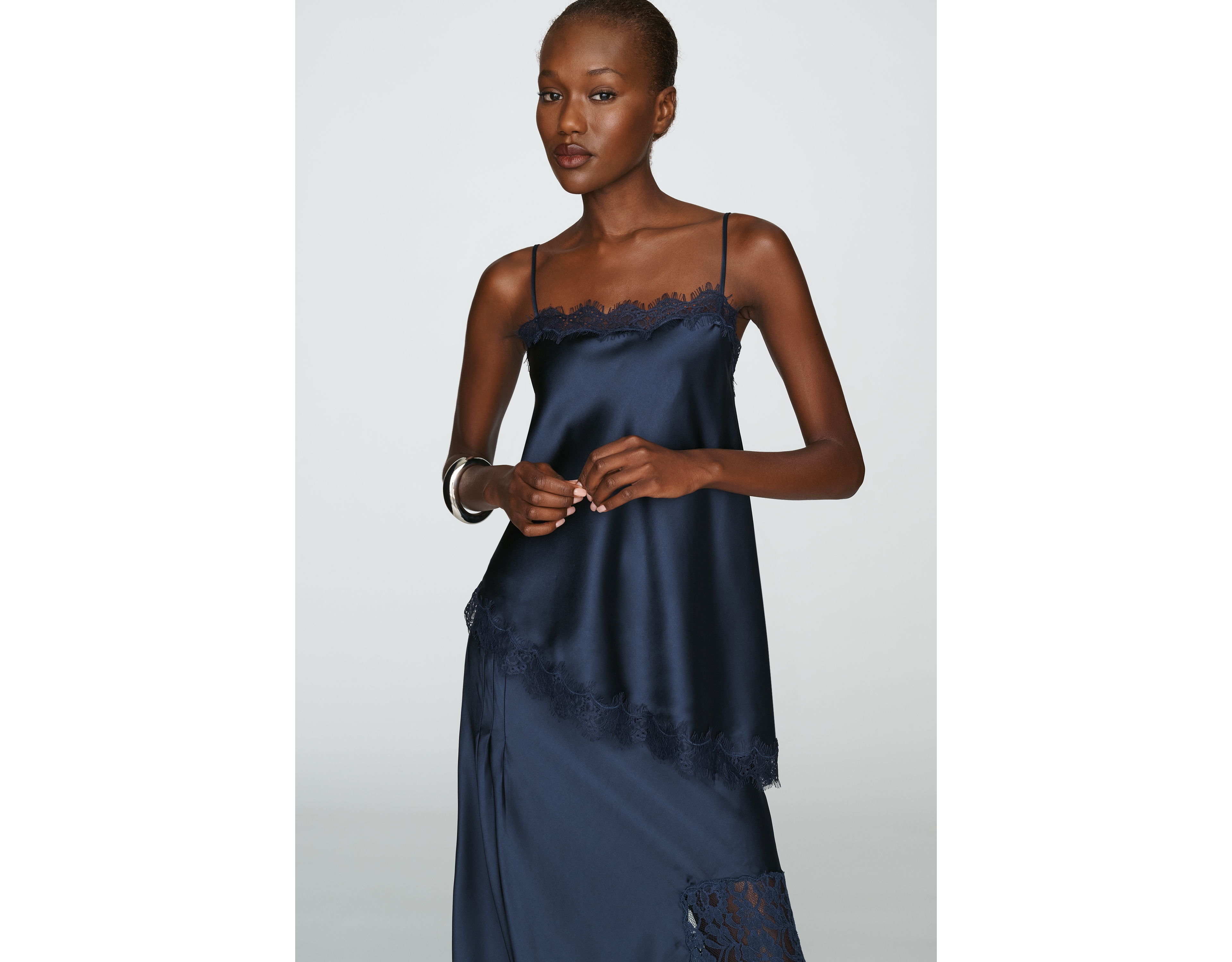 Damson Madder Tansy Satin and Lace Cami