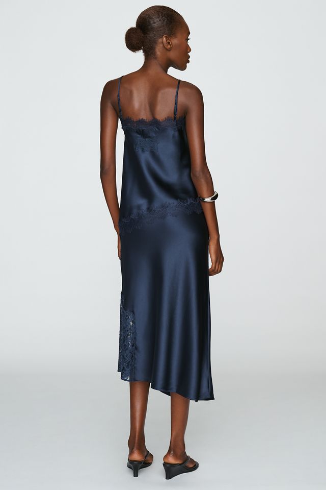 Damson Madder Elea Satin and Lace Midi Skirt #2