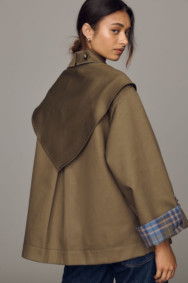 Damson Madder Jerry Cotton Cropped Trench Coat #1