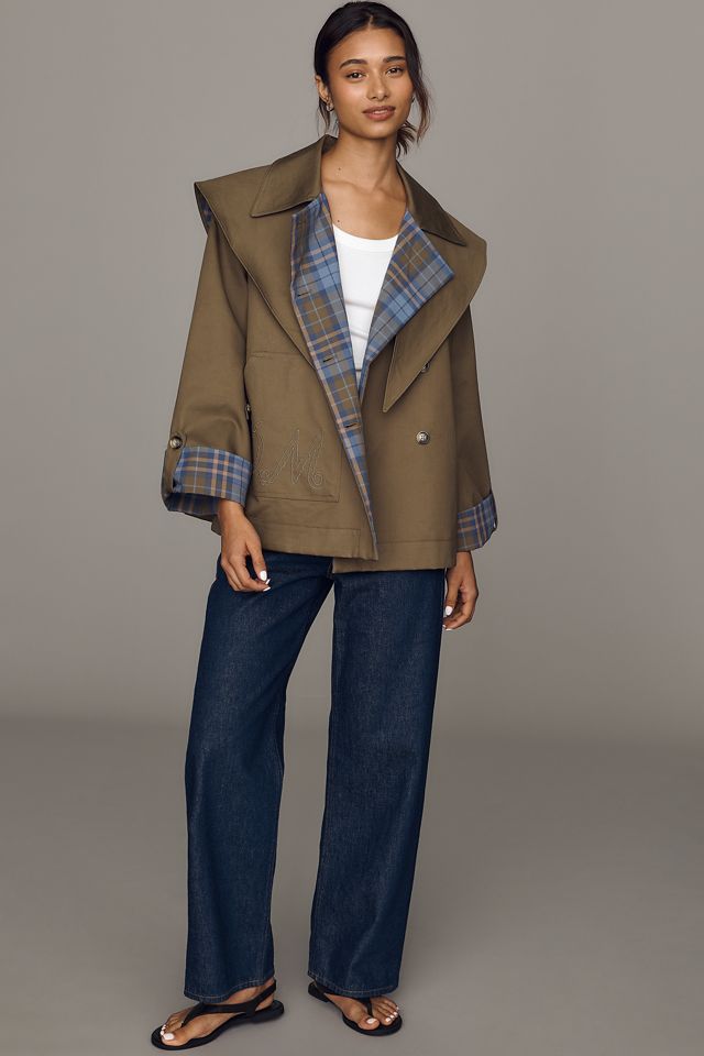 Damson Madder Jerry Cotton Cropped Trench Coat #2