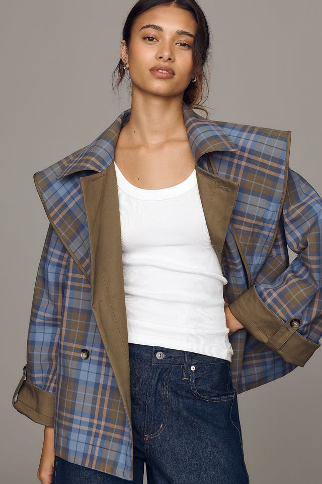 Damson Madder Jerry Cotton Cropped Trench Coat #4