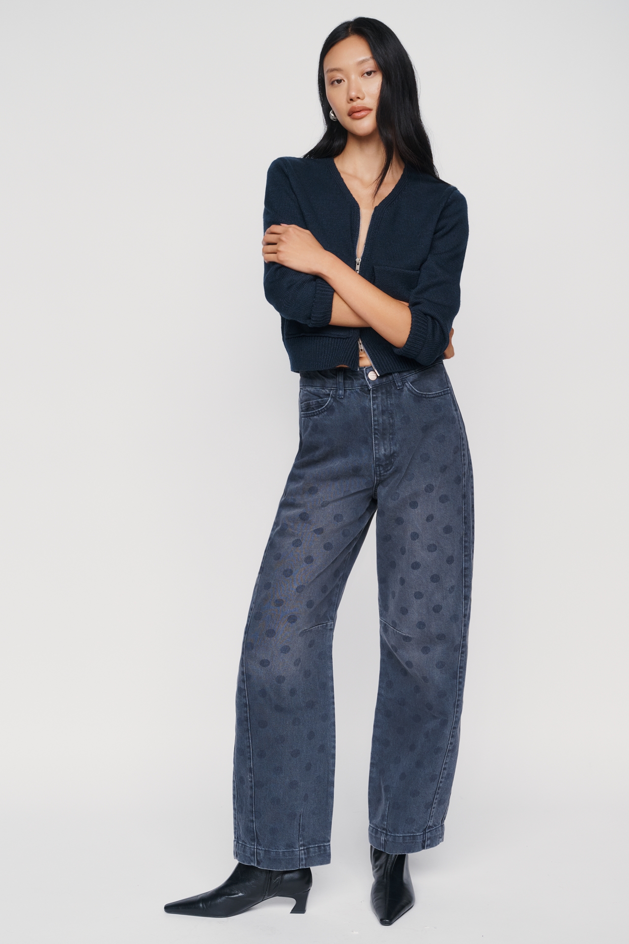 Damson Madder Felix Mid-Rise Barrel-Leg Jeans