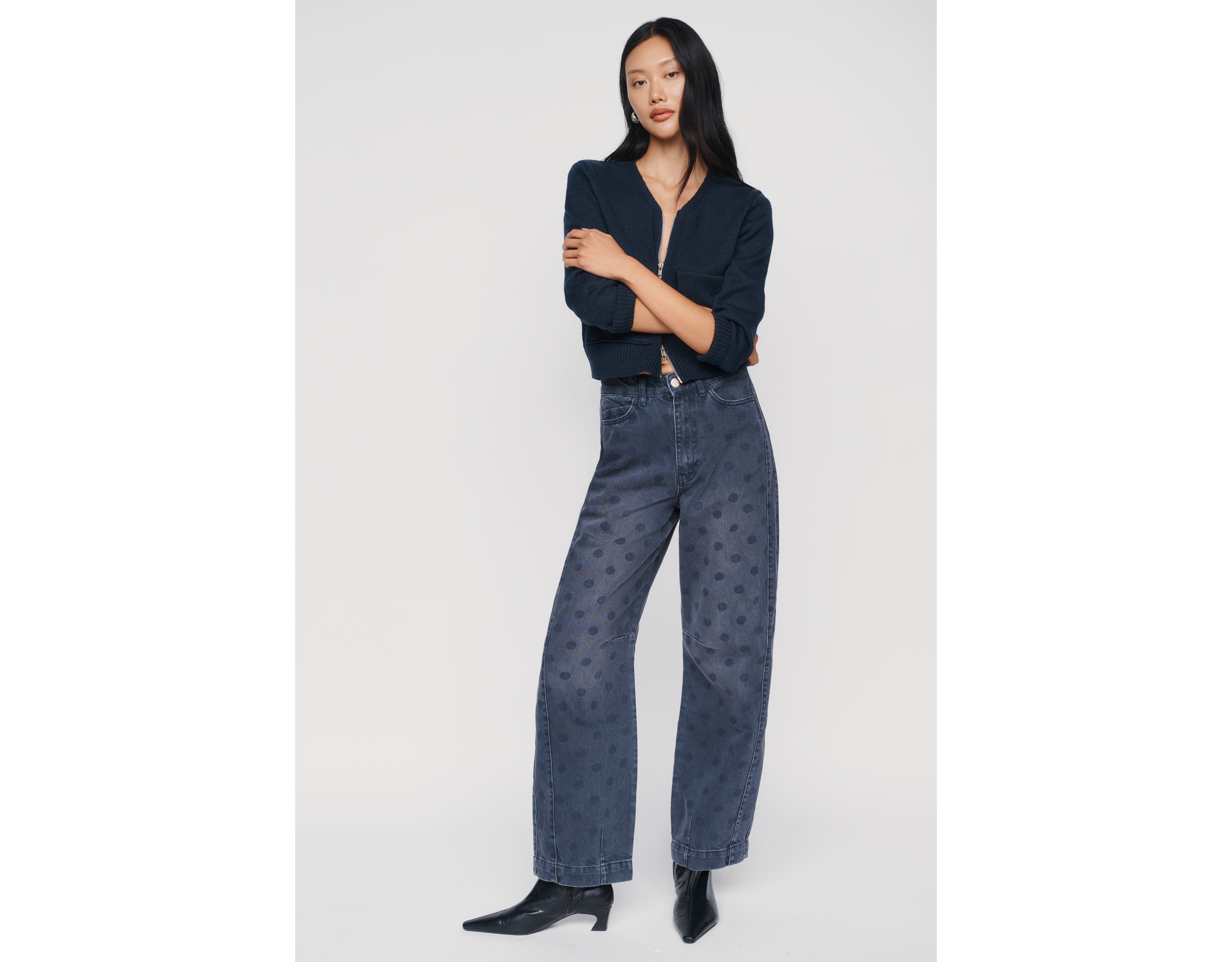 Damson Madder Felix Mid-Rise Barrel-Leg Jeans