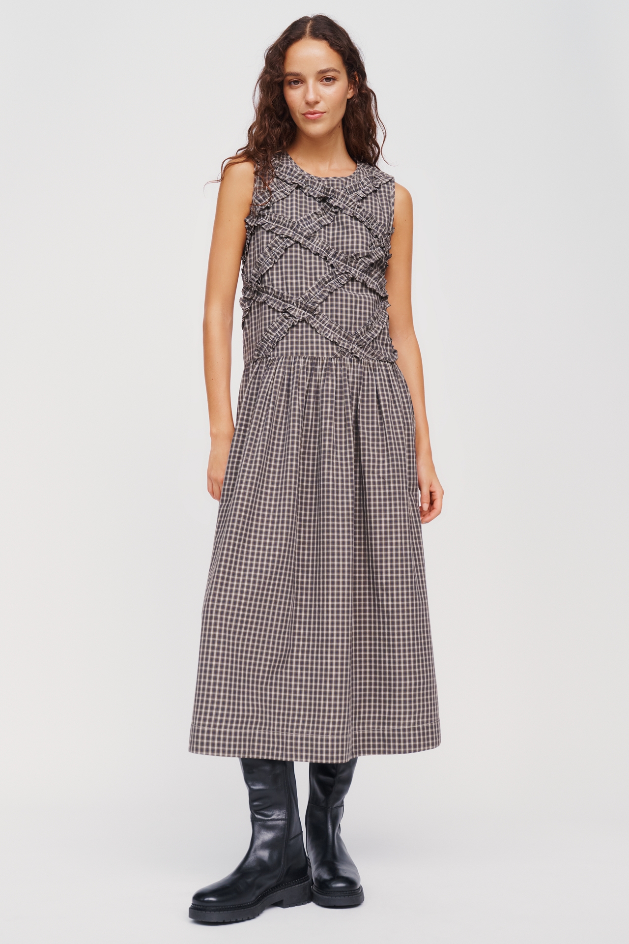 Damson Madder Elora 100% Cotton Poplin Midi Dress