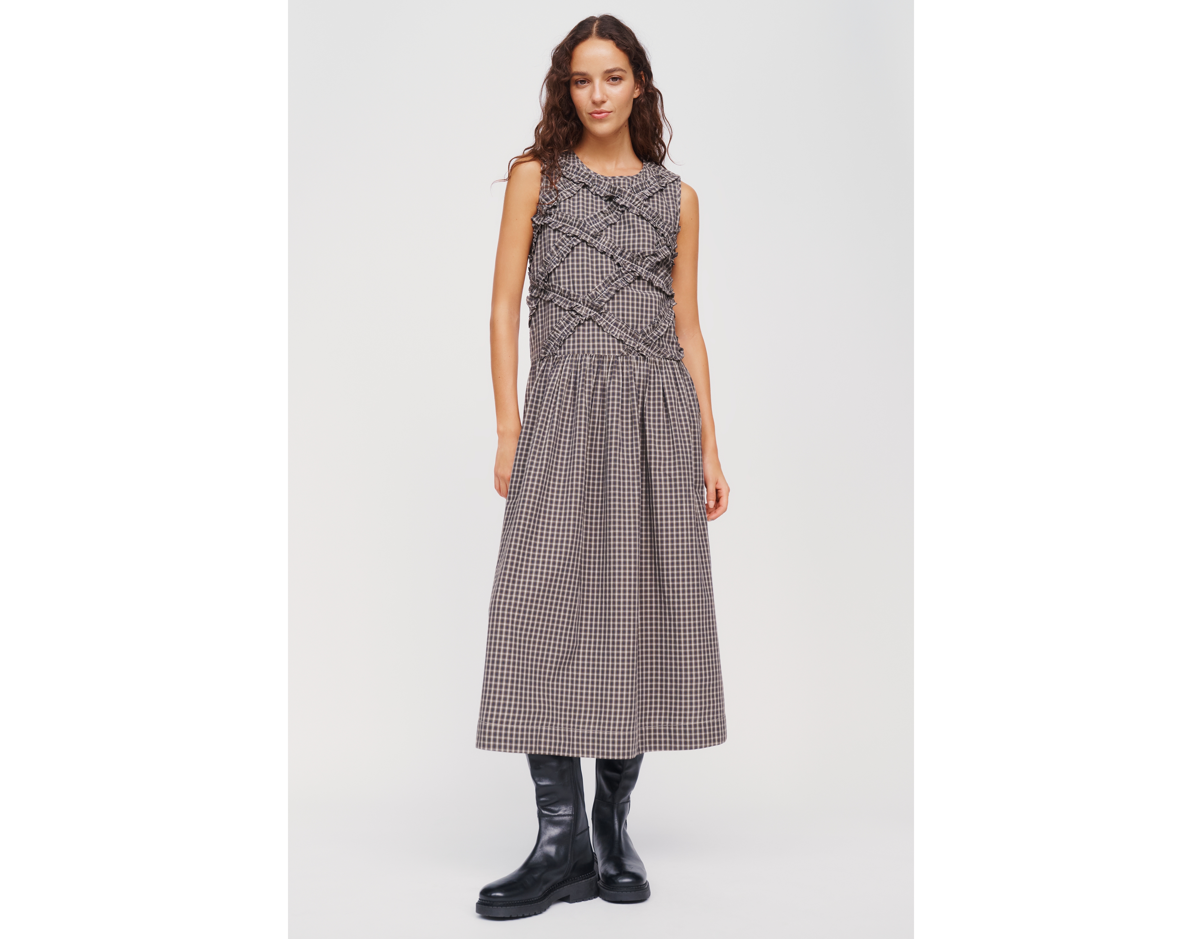 Damson Madder Elora 100% Cotton Poplin Midi Dress