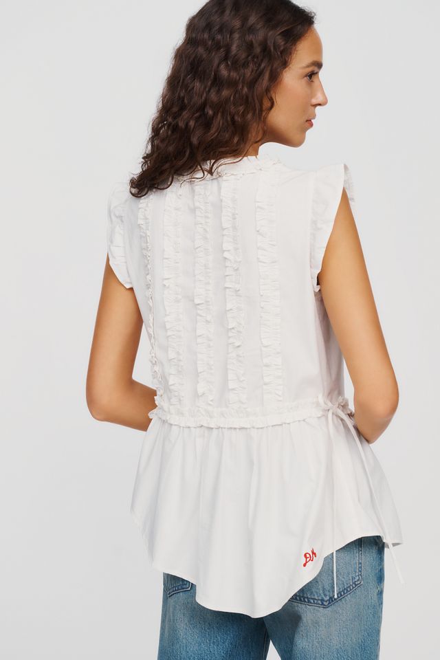 Damson Madder Leighton 100% Cotton Ruffle Blouse #4