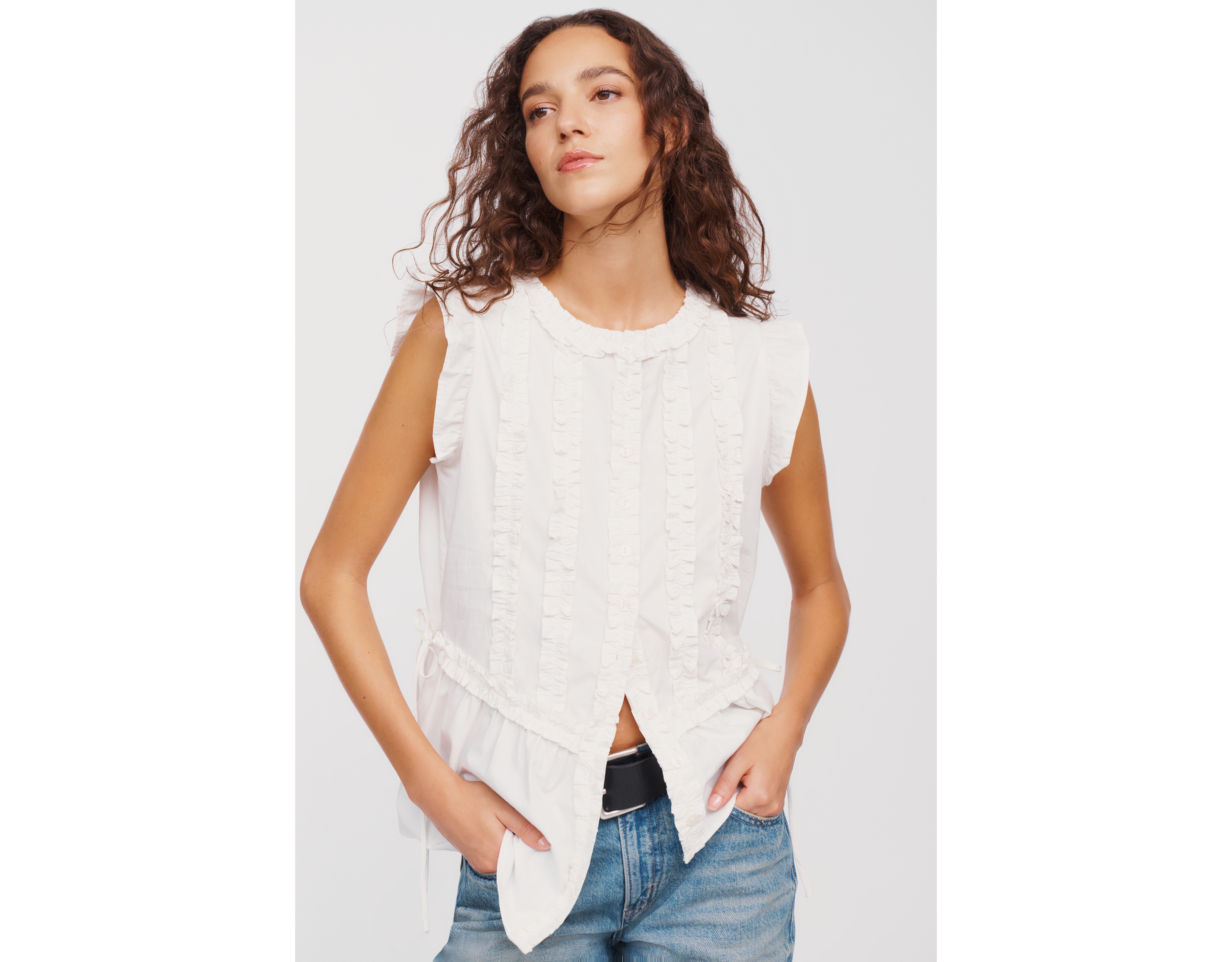 Damson Madder Leighton 100% Cotton Ruffle Blouse