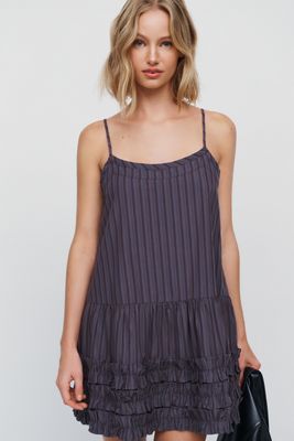Damson Madder 100% Cotton Ruffle Mini Dress