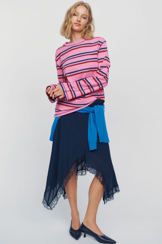 Damson Madder Samara 100% Cotton Striped Crewneck Tee #3
