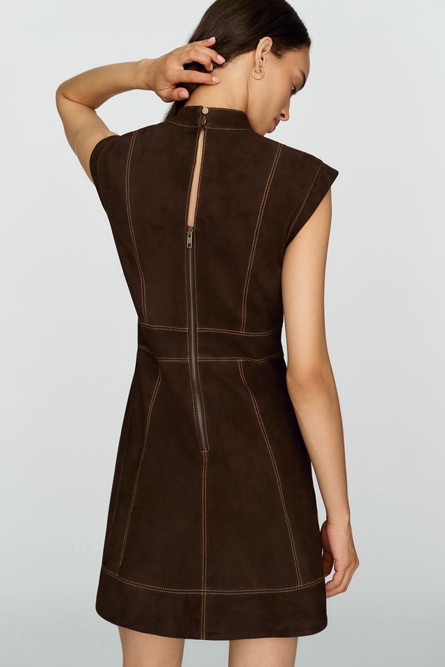 By Anthropologie Suede Seamed Mini Dress #4