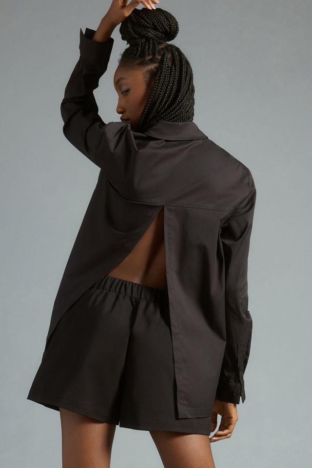 Good American Slit-Back Poplin Shirt #3