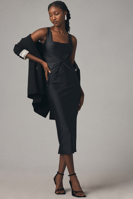 Good American Twist Waist Midi Dress