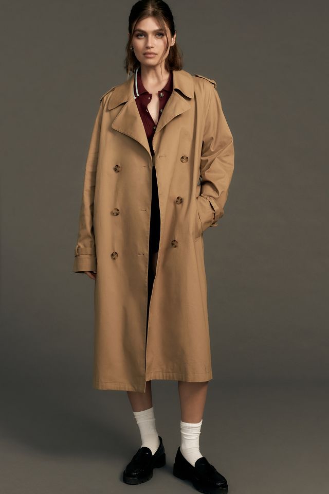 Anthropologie piped outlet trench coat