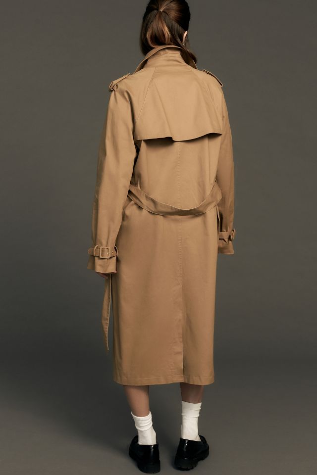 Anthropologie piped trench outlet coat