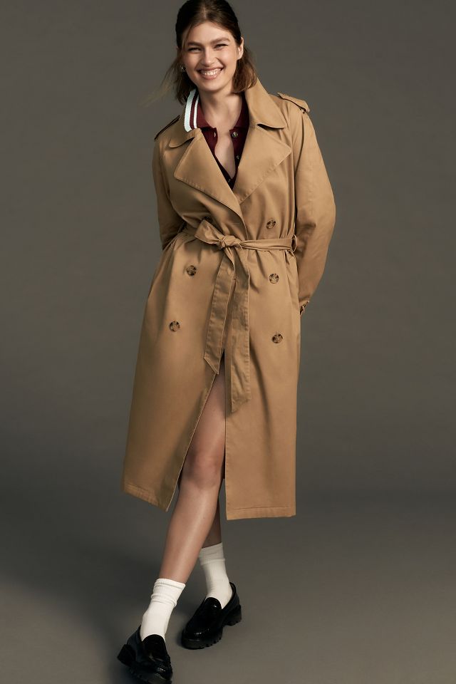 Anthropologie piped 2025 trench coat