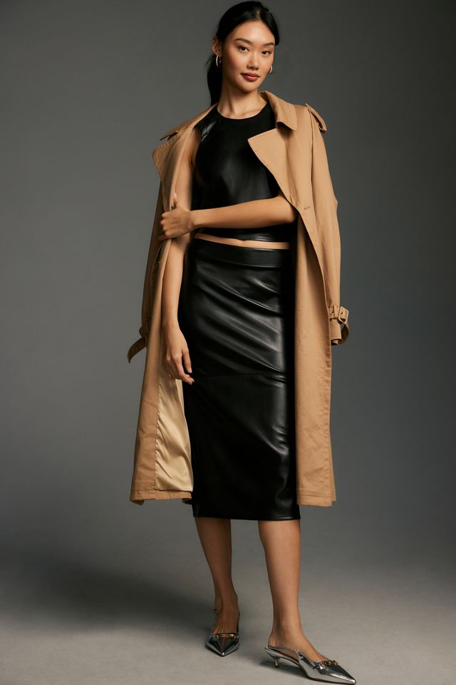 Good American Better Than Leather Midi Skirt #1