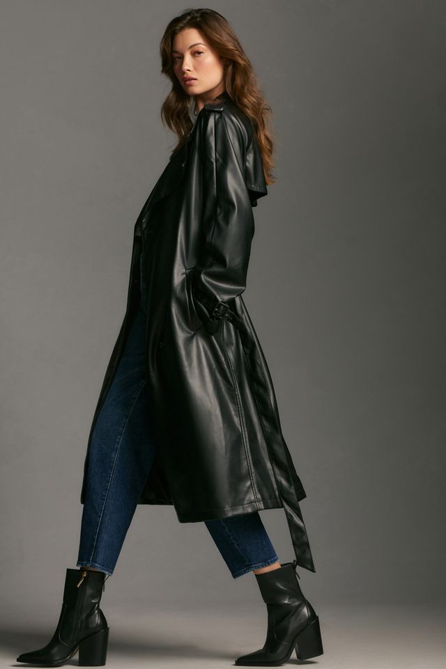 Good American Better Than Leather Trench Coat #3