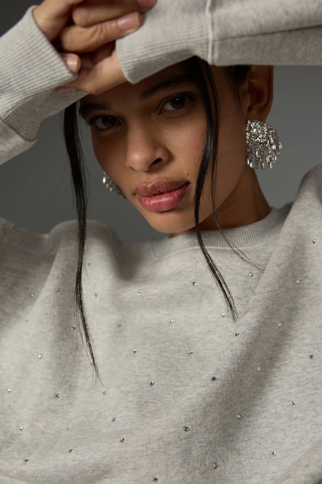 Good American Crystal Crewneck Sweatshirt #3