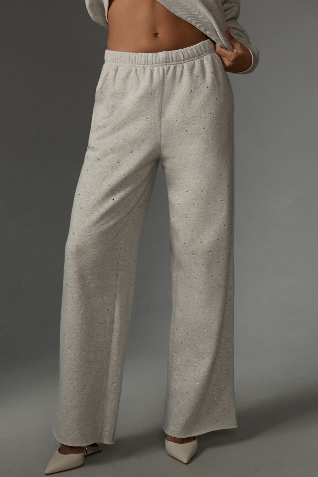 Womens Good American grey Crystal-Embellished Wide-Leg Sweatpants | Harrods  # {CountryCode}