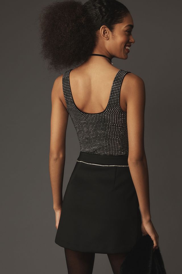 Good American Crystal Modern Tank Bodysuit #1