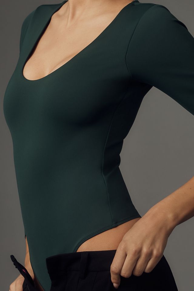 Good American Scuba Long-Sleeve Scoop-Neck Bodysuit #3