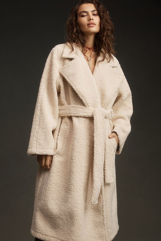 Good American Uniform Sherpa Fleece Trench Coat #1
