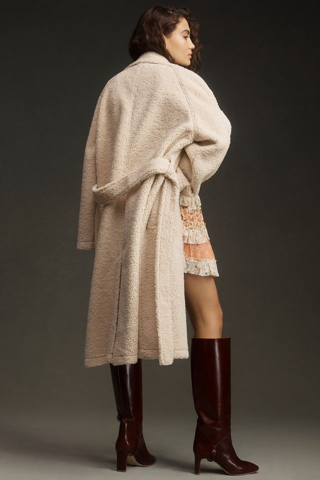 Good American Uniform Sherpa Fleece Trench Coat #2