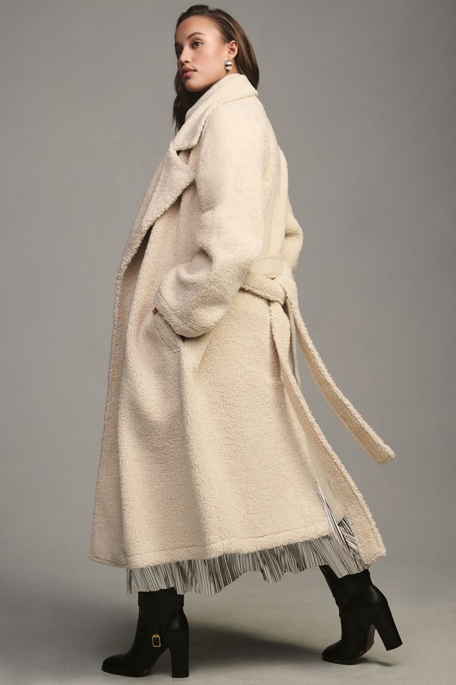 Good American Uniform Sherpa Fleece Trench Coat #5