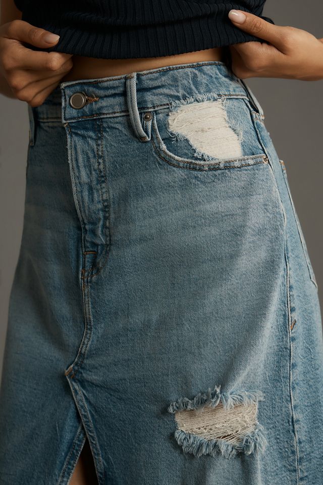 GOOD AMERICAN- DENIM CRYSTAL TRIM SKIRT main image 1