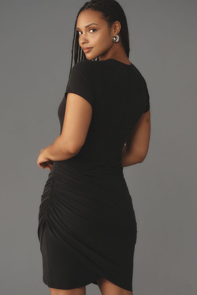 Good American Short-Sleeve Sandwashed Jersey Mini Dress #6