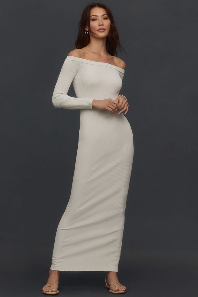 Good American Off-The-Shoulder Rib Maxi Dress #1