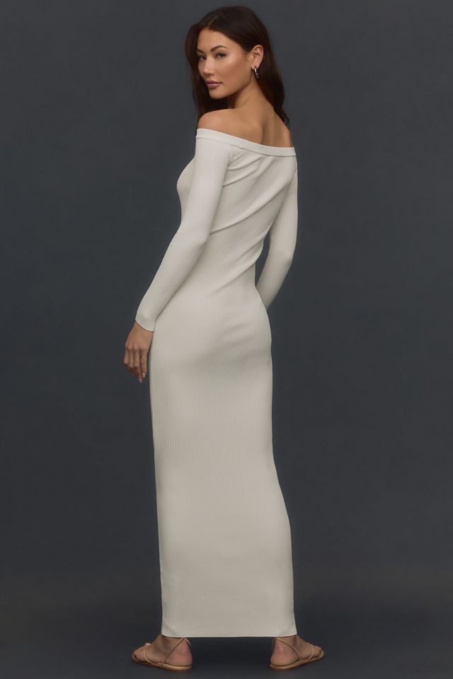 Good American Off-The-Shoulder Rib Maxi Dress #3