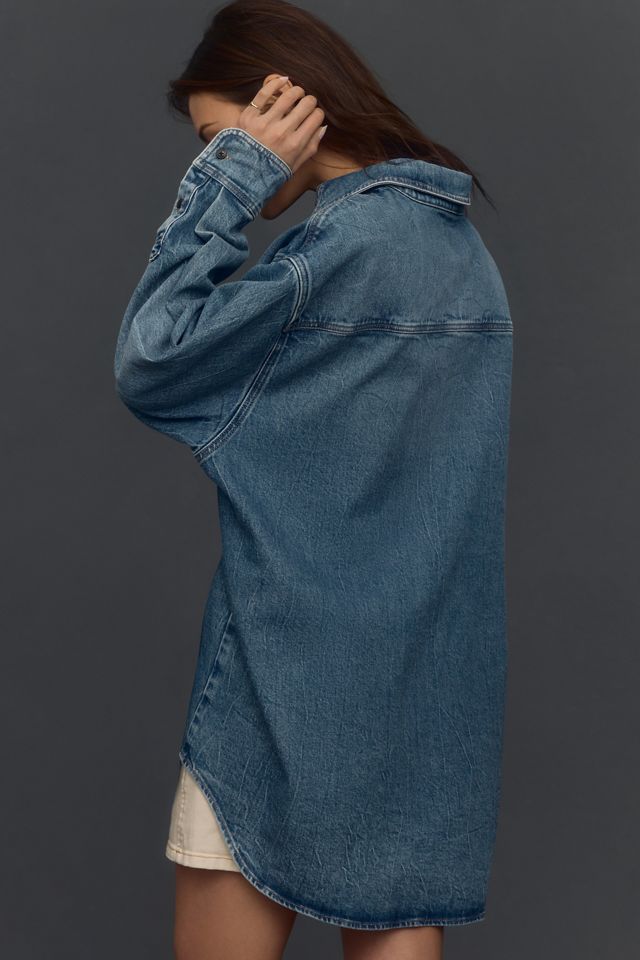 Good American Oversized Denim Buttondown Shirt #3