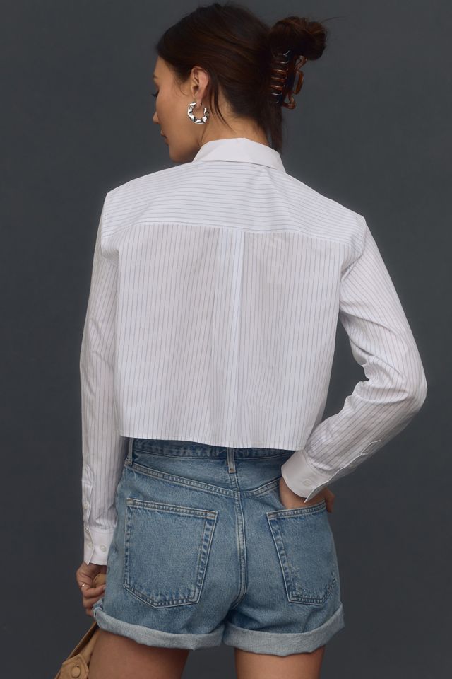 Good American Cropped Poplin Buttondown Shirt #2